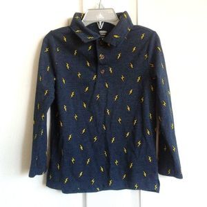 Old Navy Thunder Print Long sleeve Collar T-shirt